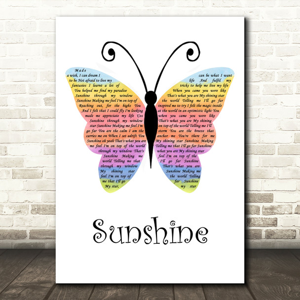 Gabrielle Sunshine Rainbow Butterfly Song Lyric Music Art Print