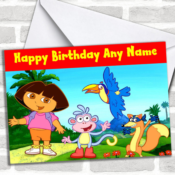 Dora The Explorer & Friends Personalized Birthday Card