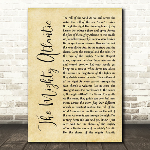 Runrig The Mighty Atlantic Rustic Script Song Lyric Music Art Print