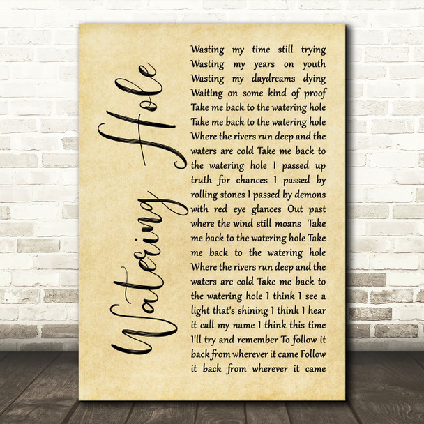 Jason Eady Watering Hole Rustic Script Song Lyric Music Art Print