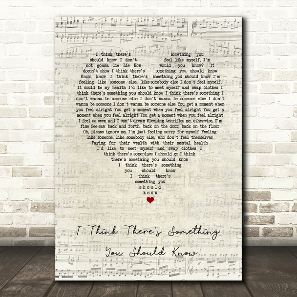 The 1975 I Think There's Something You Should Know Script Heart Song Lyric Music Art Print