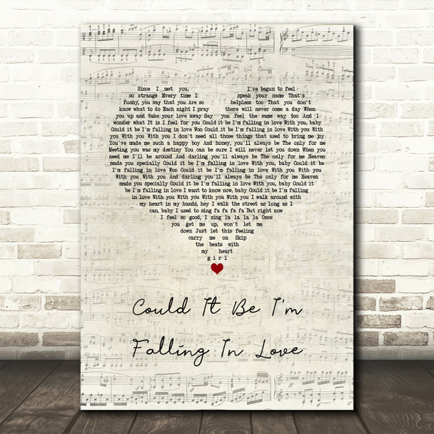 The Spinners Could It Be I'm Falling In Love Script Heart Song Lyric Music Art Print