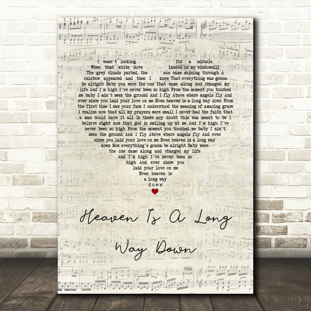 Danny Worsnop Heaven Is A Long Way Down Script Heart Song Lyric Music Art Print