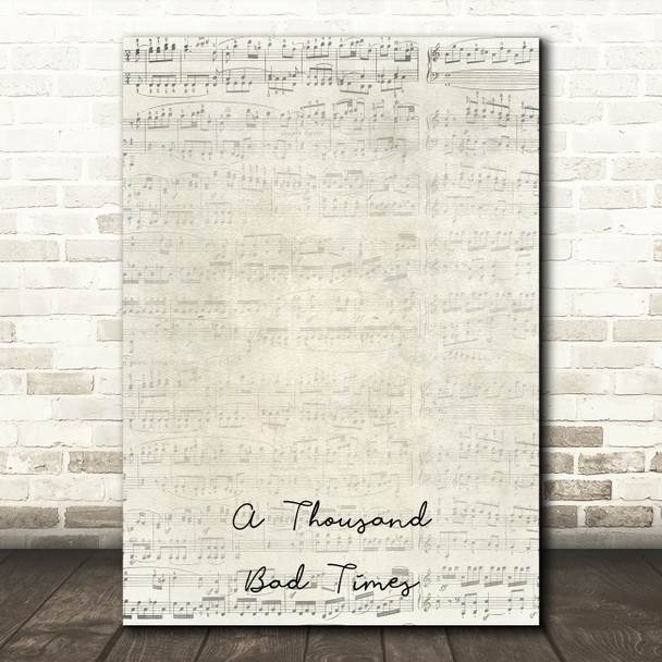 Post Malone A Thousand Bad Times Script Heart Song Lyric Music Art Print