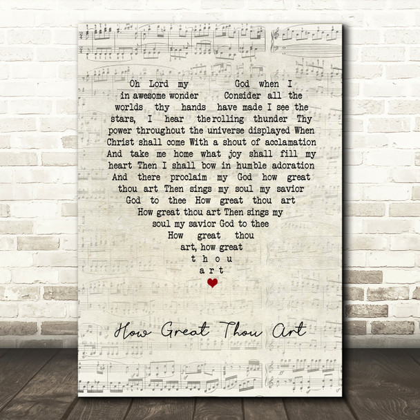 Elvis Presley How Great Thou Art Script Heart Song Lyric Music Art Print