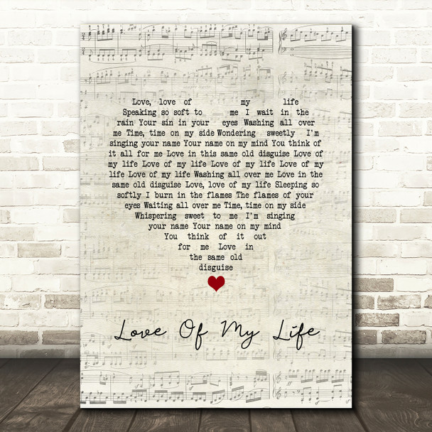 Richard Hawley Love Of My Life Script Heart Song Lyric Music Art Print