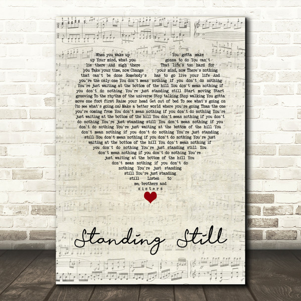 Ringo Starr Standing Still Script Heart Song Lyric Music Art Print