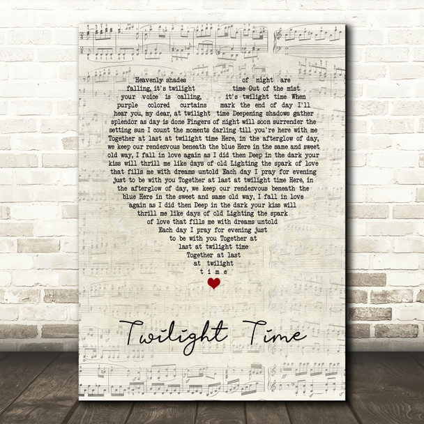 The Platters Twilight Time Script Heart Song Lyric Music Art Print