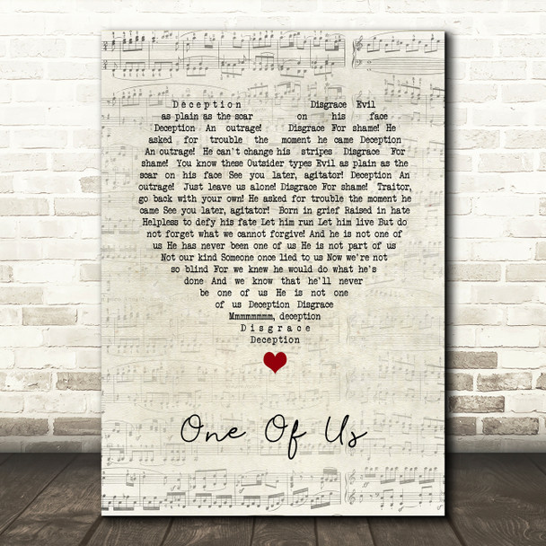 Lion King 2 One Of Us Script Heart Song Lyric Music Art Print