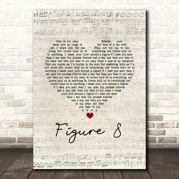 Ellie Goulding Figure 8 Script Heart Song Lyric Music Art Print