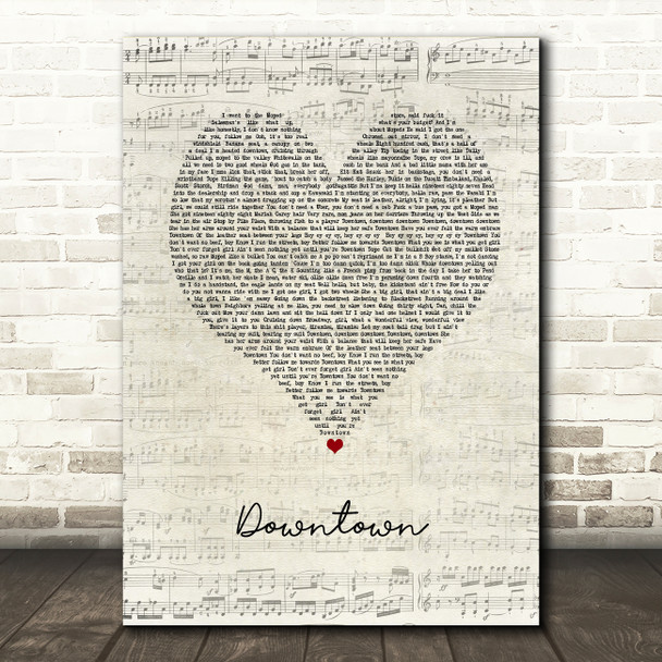 Macklemore & Ryan Lewis Downtown Script Heart Song Lyric Music Art Print