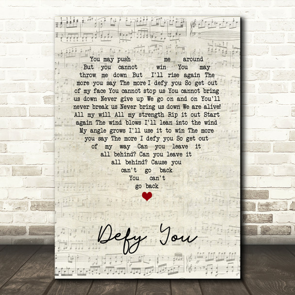 The Offspring Defy You Script Heart Song Lyric Music Art Print