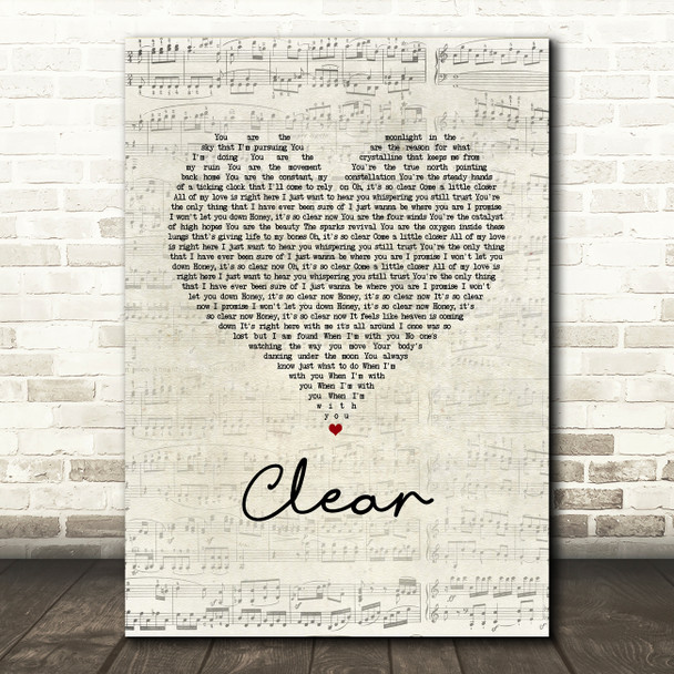 NEEDTOBREATHE Clear Script Heart Song Lyric Music Art Print