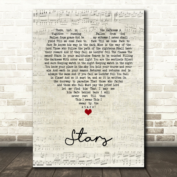 Russell Crowe Stars Script Heart Song Lyric Music Art Print