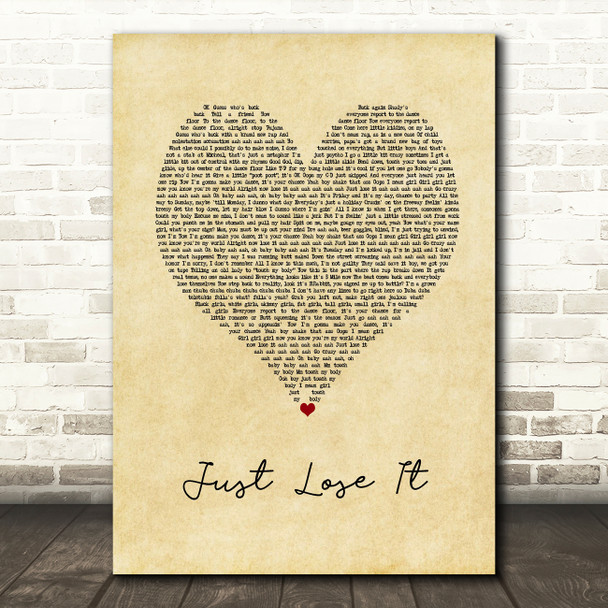 Eminem Just Lose It Vintage Heart Song Lyric Music Art Print