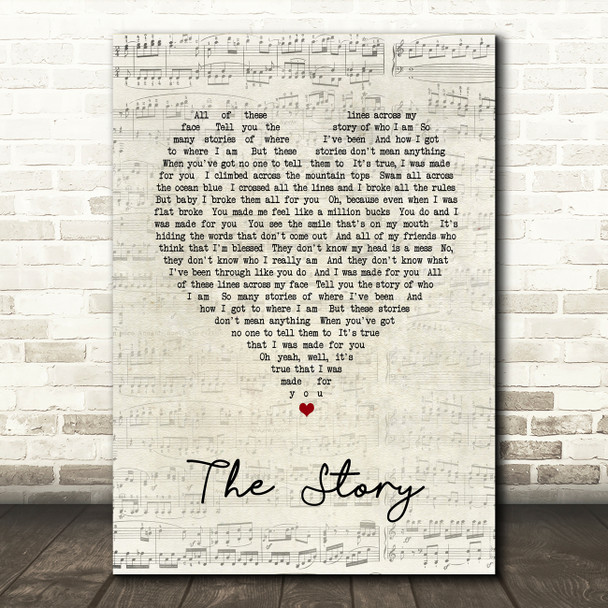 Sara Ramirez The Story Vintage Heart Song Lyric Music Art Print