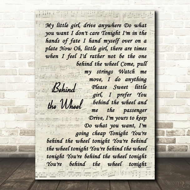 Depeche Mode Behind the Wheel Vintage Script Song Lyric Music Art Print