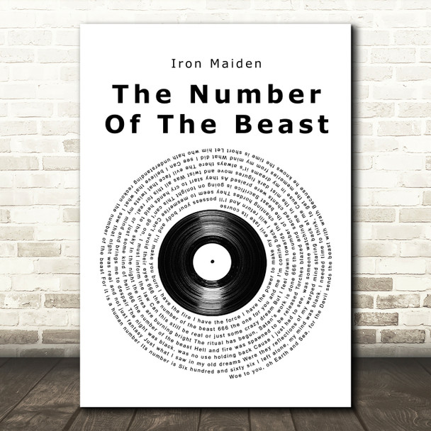 Iron Maiden The Number Of The Beast Vinyl Record Song Lyric Music Art Print