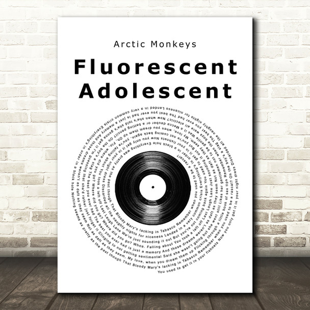 Arctic Monkeys Fluorescent Adolescent Vinyl Record Song Lyric Music Art Print