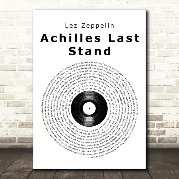 Lez Zeppelin Achilles Last Stand Vinyl Record Song Lyric Music Art Print