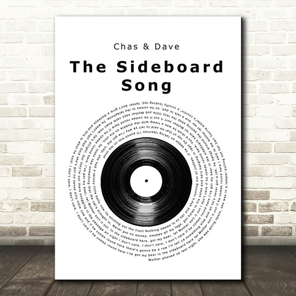 Chas & Dave The Sideboard Song Vinyl Record Song Lyric Music Art Print