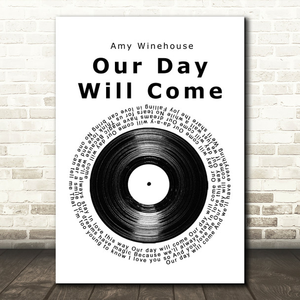 Amy Winehouse Our Day Will Come Vinyl Record Song Lyric Music Art Print