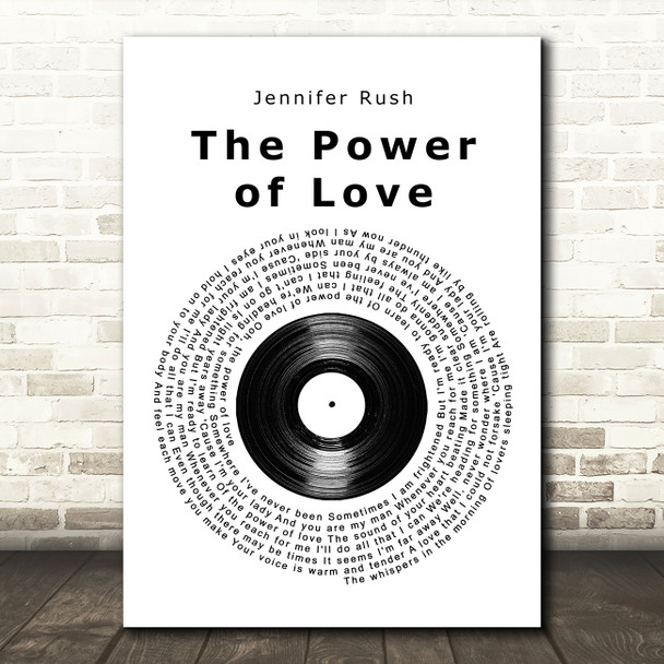 Jennifer Rush The Power of Love Vinyl Record Song Lyric Music Art Print