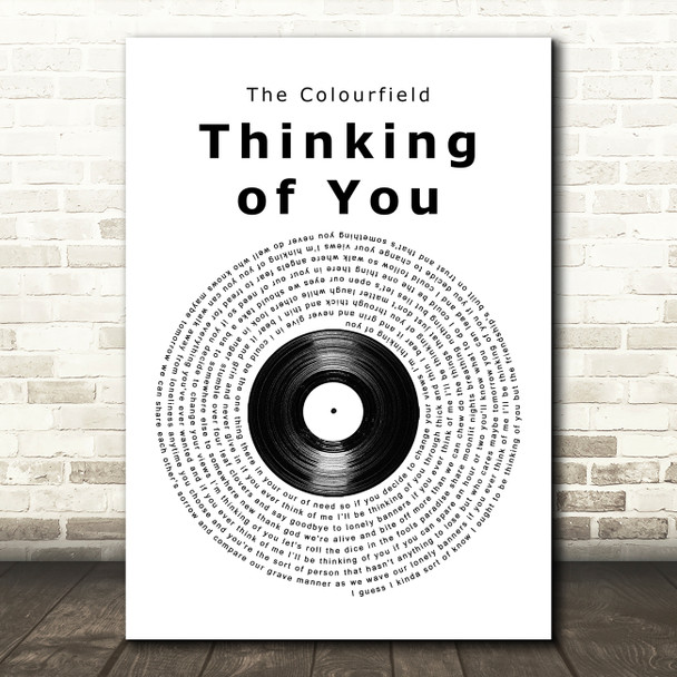 The Colourfield Thinking of You Vinyl Record Song Lyric Music Art Print
