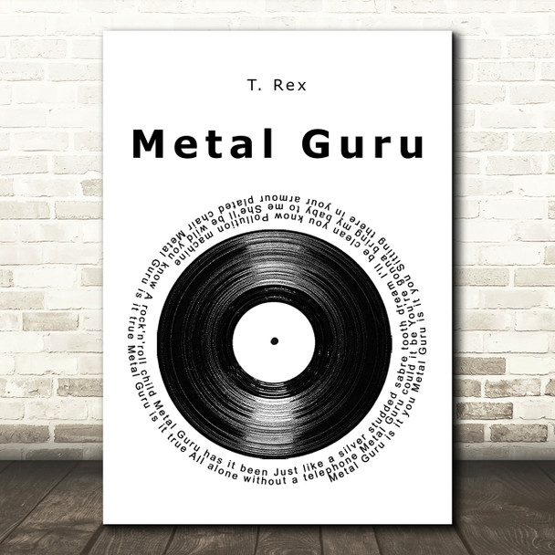 T. Rex Metal Guru Vinyl Record Song Lyric Music Art Print