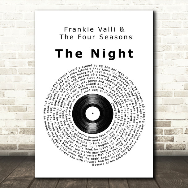 Frankie Valli & The Four Seasons The Night Vinyl Record Song Lyric Music Art Print