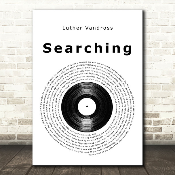 Luther Vandross Searching Vinyl Record Song Lyric Music Art Print