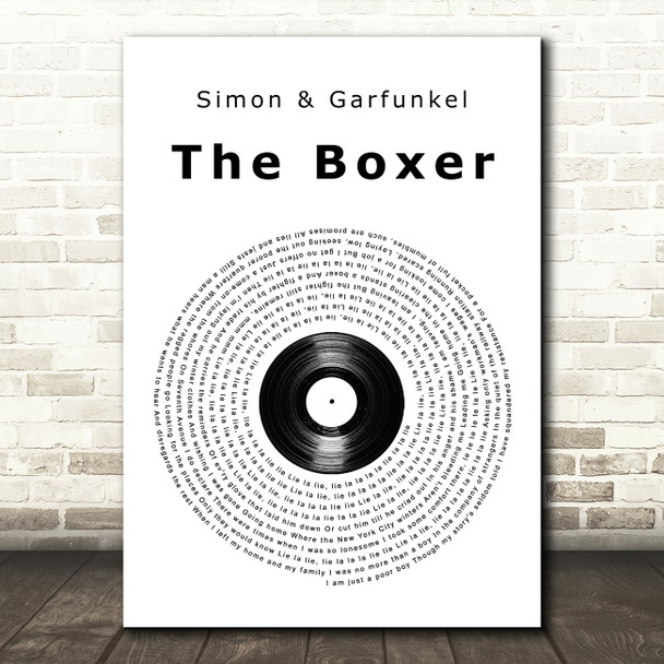 Simon & Garfunkel The Boxer Vinyl Record Song Lyric Music Art Print
