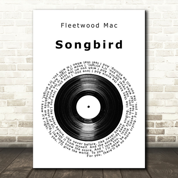 Fleetwood Mac Songbird Vinyl Record Song Lyric Music Art Print
