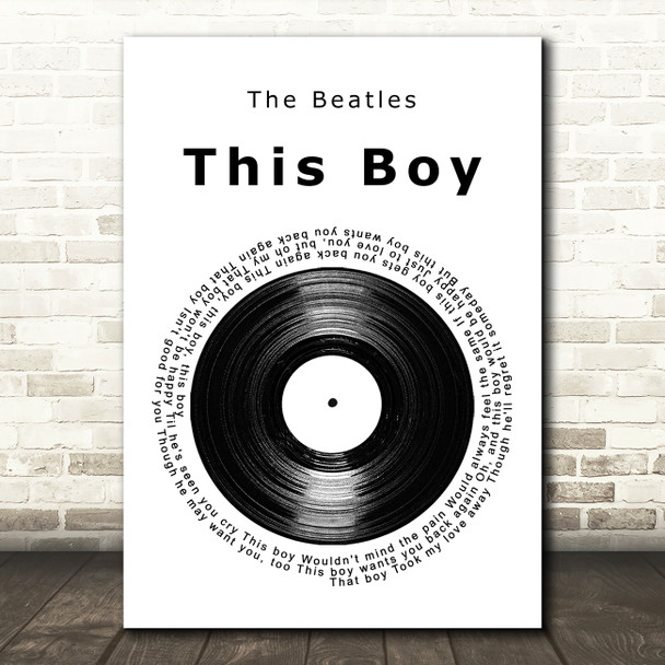 The Beatles This Boy Vinyl Record Song Lyric Music Art Print