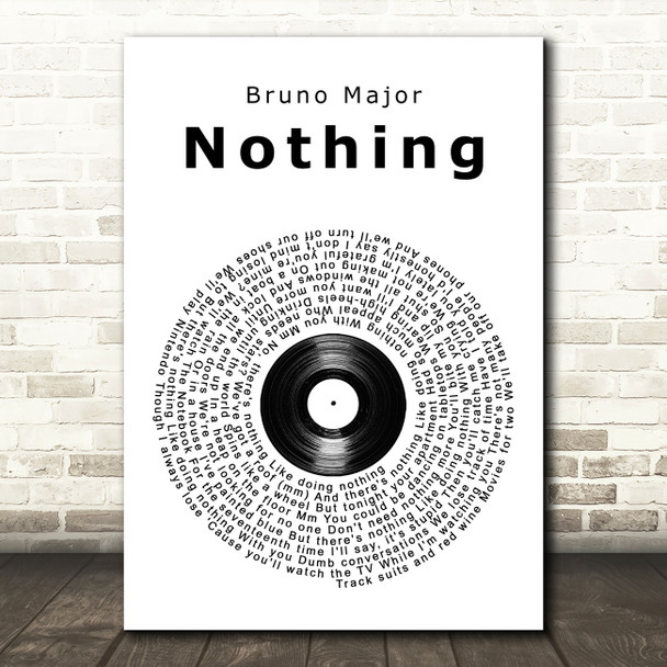 Bruno Major Nothing Vinyl Record Song Lyric Music Art Print