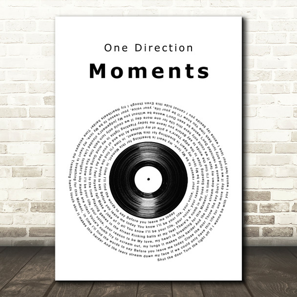 One Direction Moments Vinyl Record Song Lyric Music Art Print