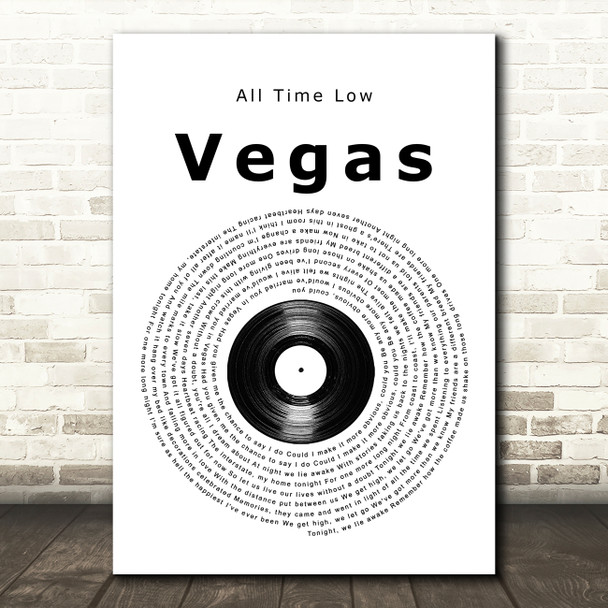 All Time Low Vegas Vinyl Record Song Lyric Music Art Print