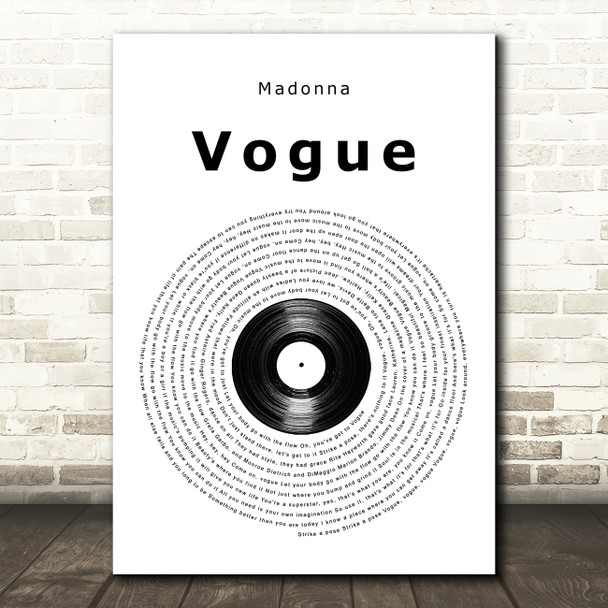 Madonna Vogue Vinyl Record Song Lyric Music Art Print