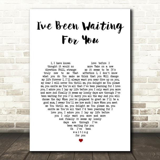 Mamma Mia 2 I've Been Waiting For You White Heart Song Lyric Music Art Print