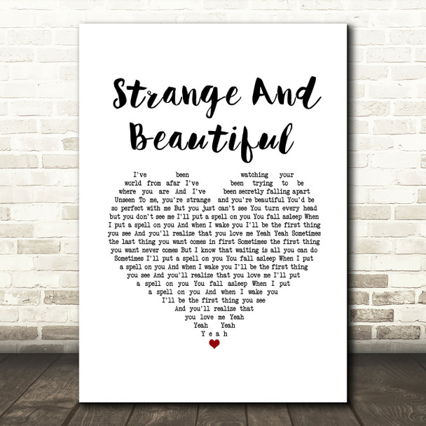 Aqualung Strange And Beautiful White Heart Song Lyric Music Art Print