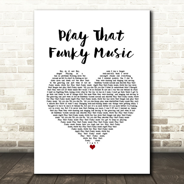 Wild Cherry Play That Funky Music White Heart Song Lyric Music Art Print