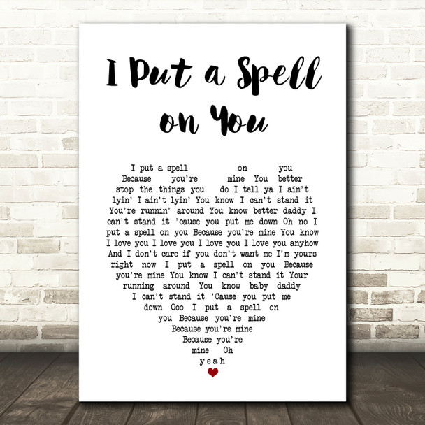 Annie Lennox I Put a Spell on You White Heart Song Lyric Music Art Print