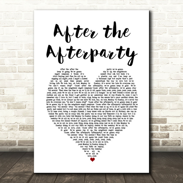 Charli XCX After the Afterparty White Heart Song Lyric Music Art Print