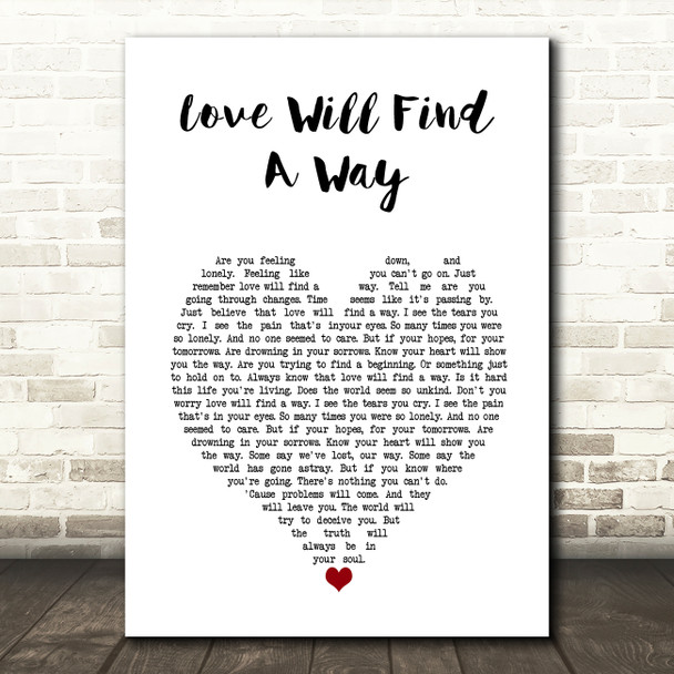 Lionel Richie Love Will Find A Way White Heart Song Lyric Music Art Print