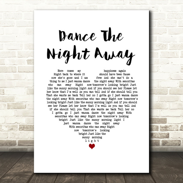 The Mavericks Dance the Night Away White Heart Song Lyric Music Art Print