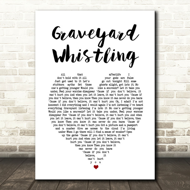 Nothing But Thieves Graveyard Whistling White Heart Song Lyric Music Art Print