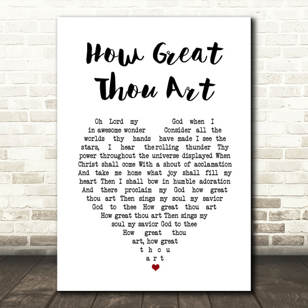 Elvis Presley How Great Thou Art White Heart Song Lyric Music Art Print