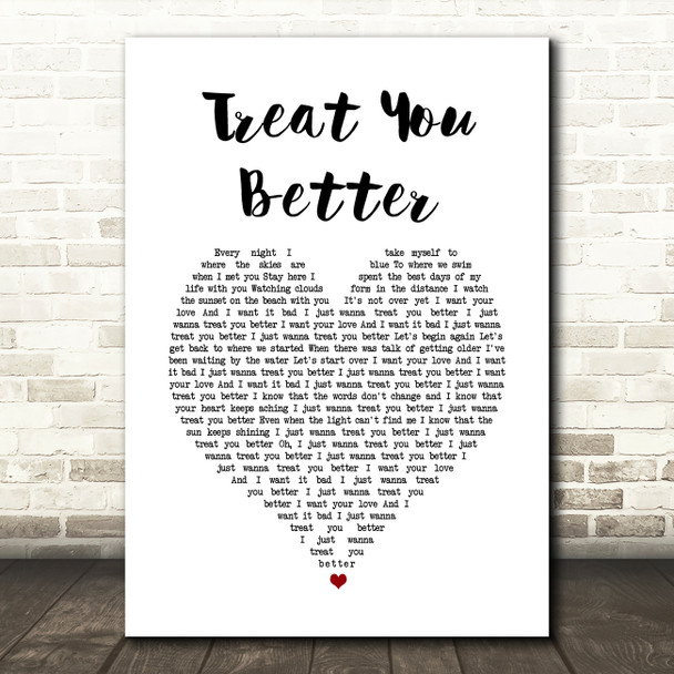 Rüfüs Du Sol Treat You Better White Heart Song Lyric Music Art Print