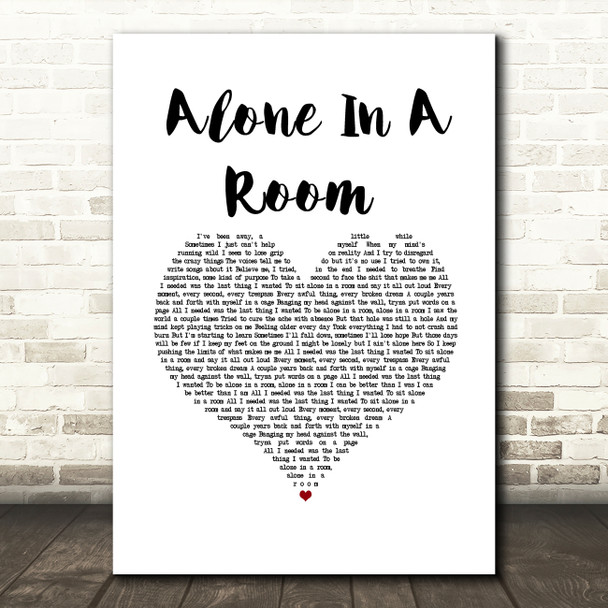 Asking Alexandria Alone In A Room White Heart Song Lyric Music Art Print