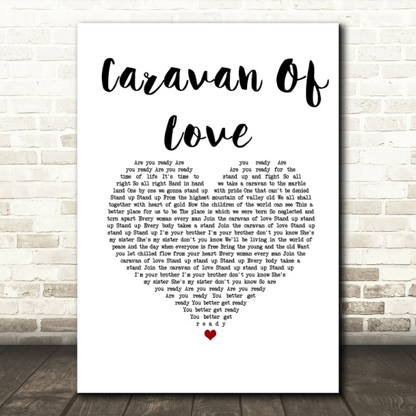 The Housemartins Caravan Of Love White Heart Song Lyric Music Art Print